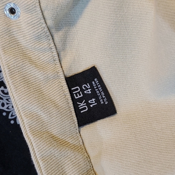 DENIM NASTY GAL CREAM WIDE LEG    JEANS GAUCHOS SIZE UK 14 EU 42 - Picture 9 of 10